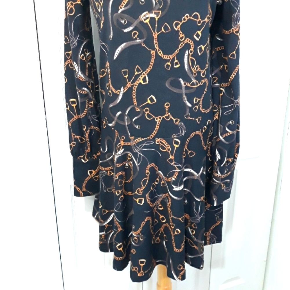 Zara Basic Black & Gold Patterned Long Sleeve Pul… - image 4